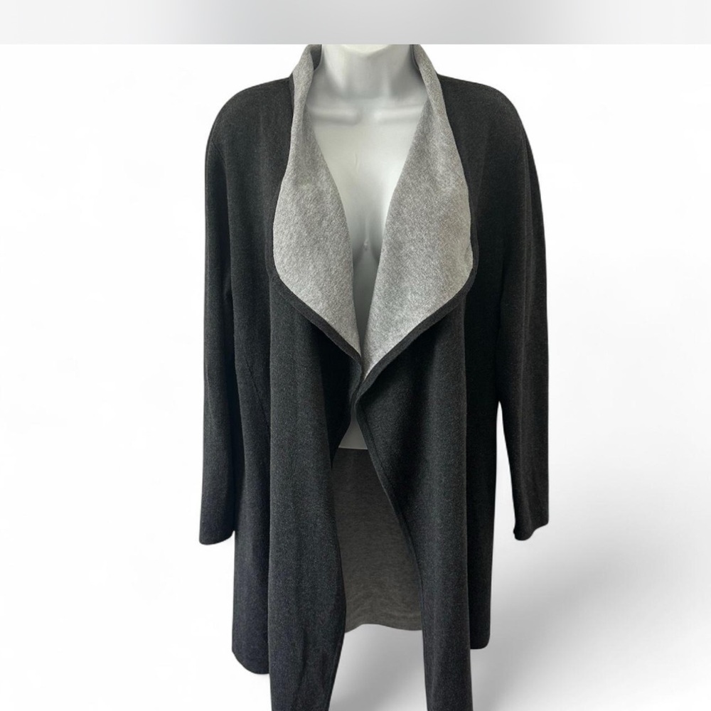 Women's Chicos Open Front Cardigan Sweater‎ - Black and Gray